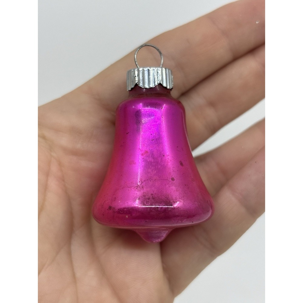 Vintage Shiny Brite Mercury Glass Bell Ornament Christmas Tree Decor 2"